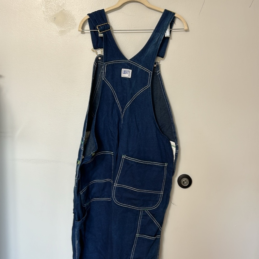 Liberty Men's 42 x 30 Denim Bib Overalls Blue Carpenter Jeans Medium Wash - Picture 7 of 7